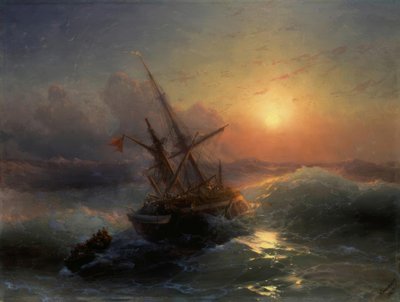 IKAiwasowski、難破船-絵画、1888 作： Ivan Konstantinovich Aivazovsky