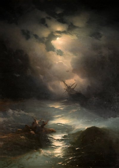 アイヴァゾフスキー、イヴァン・コンスタンティノヴィッチ（1817-1900）による北海の嵐 作： Ivan Konstantinovich Aivazovsky