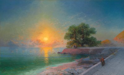 日没時の遊歩道、1869 作： Ivan Konstantinovich Aivazovsky