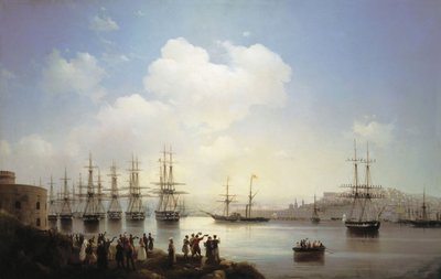 セヴァストポリ襲撃のロシア戦隊、1846年 作： Ivan Konstantinovich Aivazovsky