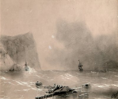 1854年、1854年11月14日のバラクラバ沖のイギリス艦隊の災害 作： Ivan Konstantinovich Aivazovsky