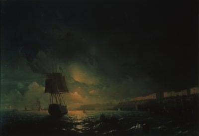 1896年の月明かりの夜にオデッサを見る 作： Ivan Konstantinovich Aivazovsky