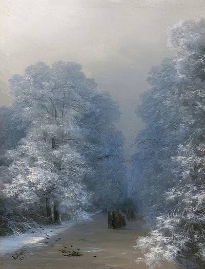 冬の風景です。 1876 作： Ivan Konstantinovich Aivazovsky