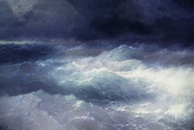 波の中で（波の中で）。 Ivan Konstantinovich Alvazosky (1817-1900) による絵画。 キャンバスに油彩、285 x 429 cm 作： Ivan Konstantinovich Alvazosky