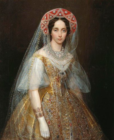 大公女マリア アレクサンドロヴナ 1824 ～ 1880 年の肖像、将来のロシア皇后、1840 年代。 作： Ivan Kosmich Makarov