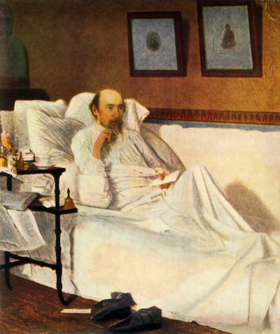 ネクラソフの肖像、1877年、1965年。 作： Ivan Kramskoy