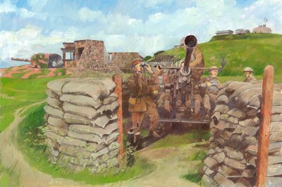 ボフォース銃、ペンデニス城、c1943、c1990-2010 作： Ivan Lapper