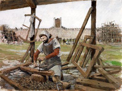 大工、スカボロー城、12 世紀、c1990-2010 作： Ivan Lapper
