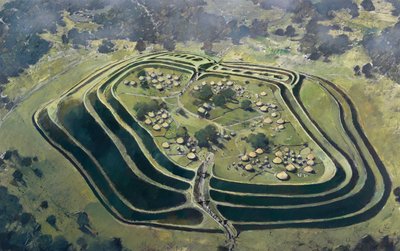 オールド オスウェストリー ヒル フォート、占領の最盛期、鉄器時代、1970～2010 年頃 作： Ivan Lapper