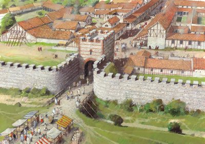 シルチェスター ローマの城壁、3 世紀、1990 ～ 2010 年。 作： Ivan Lapper
