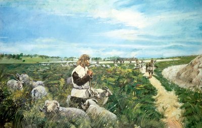 ストーンヘンジの風景、c2500BC、c1990-2010 作： Ivan Lapper