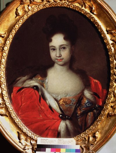ロシアの大公アンナ・ペトロヴナの肖像 (1708-1728) (ロシアの大公アンナ・ペトロヴナの肖像)。 Ivan Nikitich Nikitin (Nikitine) (1680 年頃 - 1742 年以降) による絵画、キャンバスに油彩、1716 年以前。18 世紀のロシアの芸術。 州トレチャ 作： Ivan Nikitich Nikitin