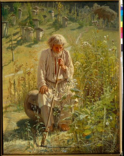 養蜂家 - Ivan Nikolayevich Kramskoi (1837-1887) 作、キャンバスに油彩 作： Ivan Nikolaevich Kramskoy