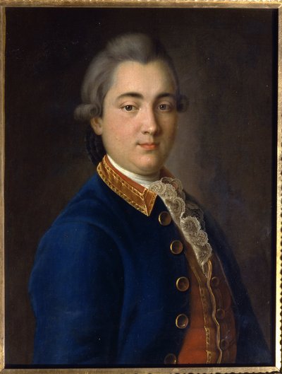 騎兵隊の制服を着たボリス ウラジミロヴィッチ シェレメテフ (1754-1811) の肖像画。 （騎兵隊の制服を着たB.V.シェレメテフの肖像）。 Ivan Petrovich Argunov（Argounov）（1729-1802）による絵画、キャンバスに油彩 作： Ivan Petrovich Argunov