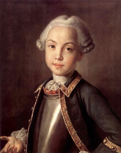 子としてのニコライ・ペトロヴィッチ・シェレメテフ伯爵の肖像、1750年代 作： Ivan Petrovich Argunov