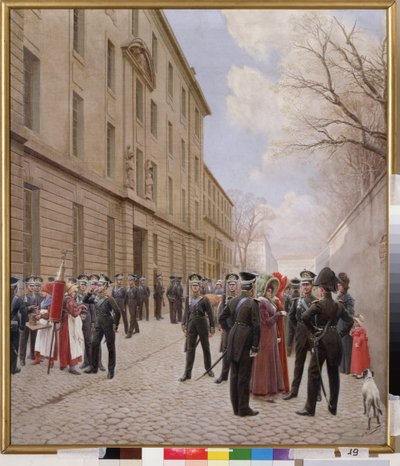 1814 年、パリ (フランス) のロシア近衛兵 (第 3 連合 1803-1805、ナポレオン戦争のエピソード)。 Ivan Semyonovich Rosen（1857-1918）による絵画、キャンバスに油彩 作： Ivan Semyonovich Rosen