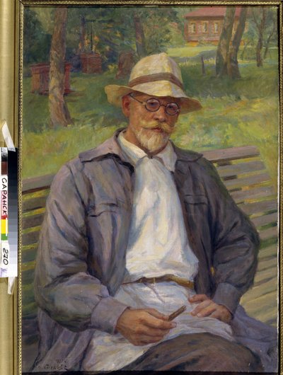 画家イワン・ゴルシキン・ソロコプードフの肖像（油彩・キャンバス、20世紀） 作： Ivan Silych Goriuschkin-Sorokopudov
