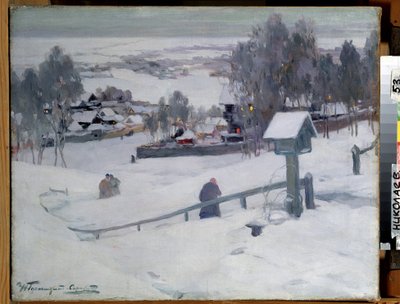 冬の夕べ、20世紀、油彩・キャンバス 作： Ivan Silych Goriuschkin-Sorokopudov