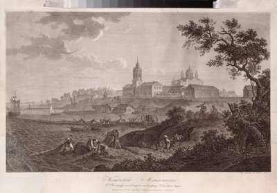 Le monastere Konevsky de la Nativite de la Vierge a Konevets (コネヴェツの聖母降誕のコネフスキー修道院) - Oeuvre de Ivan Vasilievich Chessky (Cheskoy) (1782-1848)、グラビア 作： Ivan Vasilievich Chessky