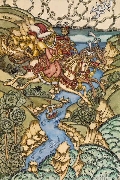 おとぎ話のイラストMarya Morevna、1913〜1915 作： Ivan Yakovlevich Bilibin
