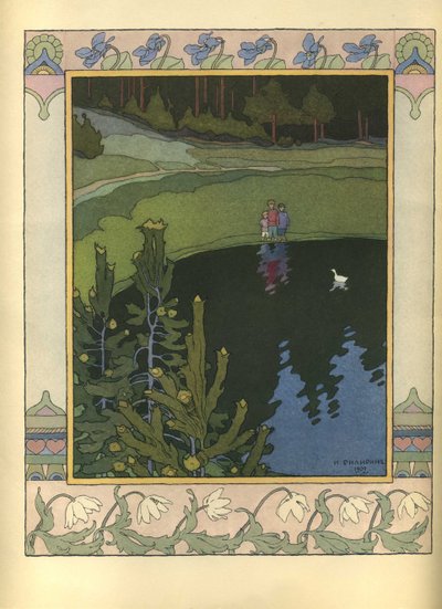 おとぎ話「白いアヒル」のイラスト、1902 作： Ivan Yakovlevich Bilibin