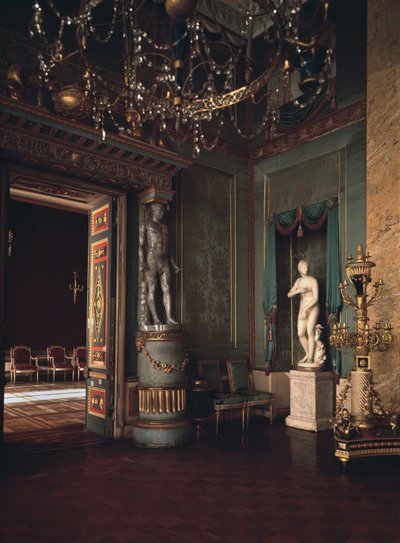 1796年、モスクワのオスタンキノ宮殿の青いホール 作： Ivan Yegorovich Starov