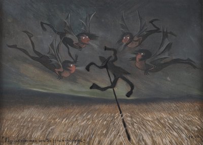 かかしと 4 つの風、1906 年。 作： Ivar Arosenius