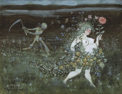 生と死、1905 作： Ivar Axel Henrick Arosenius