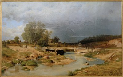 木橋のある風景 作： Ivan Ivanovich Shishkin