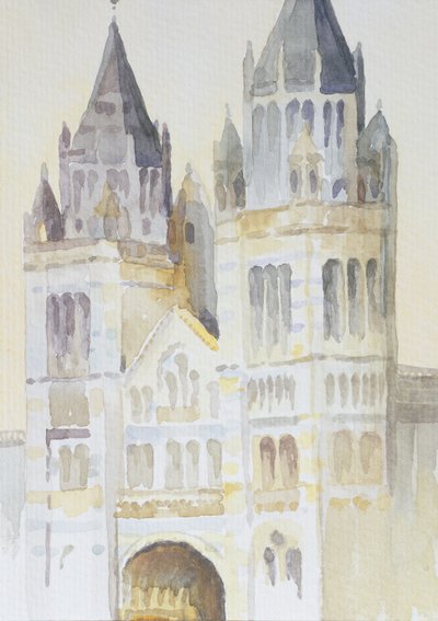 ロンドン自然史博物館のメインエントランス、ロンドン、1994年（昼間、紙面） 作： Izabella Godlewska de Aranda