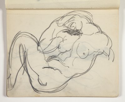 横になっている裸の男性または女性の姿。 おそらく古典彫刻の後に研究する 作： J.A. Jerichau