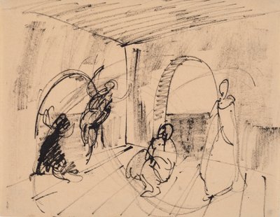 絵画「ヘクバ」の下書き 作： J.A. Jerichau