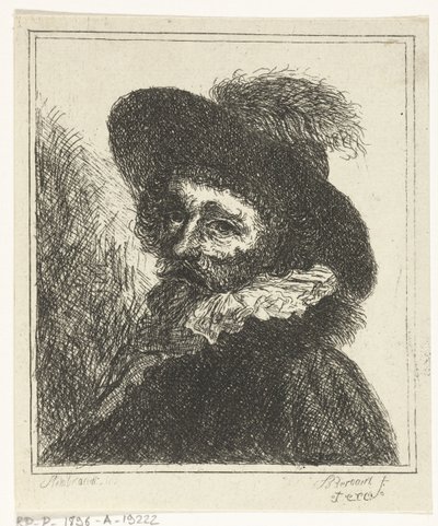 帽子をかぶった男の肖像 作： J.B. Bernaert