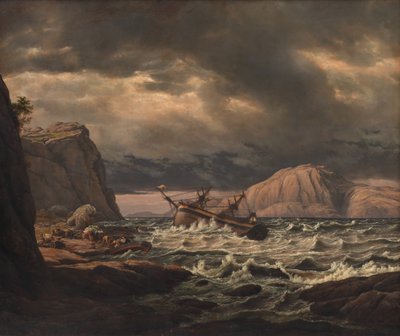 ノルウェーの海岸の難破船 作： Johan Christian Dahl