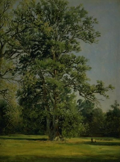オーク。 デッサウ近くのヴェルリッツの庭園の眺め 作： Johan Christian Dahl
