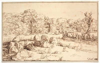 賽の跡のある風景 作： Johan Christian Dahl
