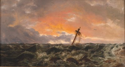 難破船のある海の風景 作： Johan Christian Dahl