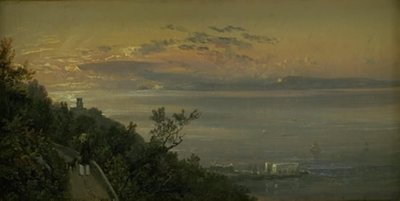 ナポリのカステッラーマーレの丘からの眺め 作： Johan Christian Dahl