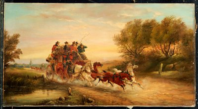 オックスフォードからロンドンへの郵便コーチ、1883年 作： J.C. Maggs