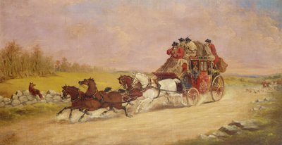 フォックスとハントの間のロイヤルメールコーチ、1881年 作： J.C. Maggs