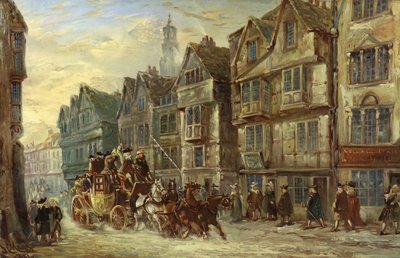 Wych Street、Strand、ロンドン、Days of Hogarth 作： J.C. Maggs