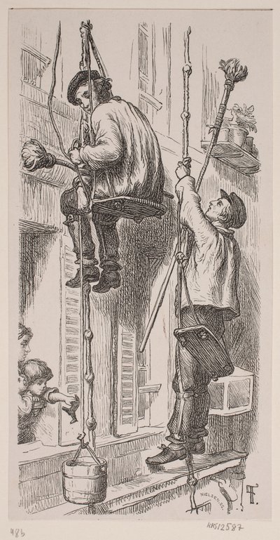 パリの家の外壁に雇われた石工 作： J.C. Nielsen