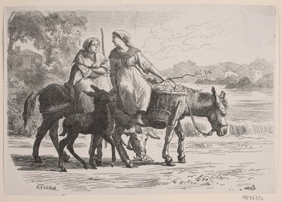 アンギャンにて。 農民の妻がパリから帰国 作： J.C. Nielsen
