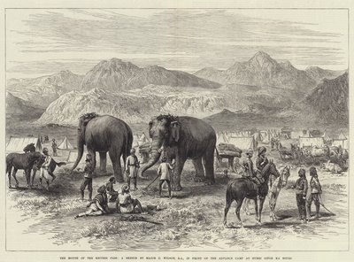 Khyber Passの口、Hurri Singh Ka Bourjのアドバンスキャンプの前 作： J.C. Wilson