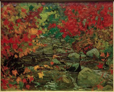 秋の紅葉、バチェワナの木 作： J.E.H. MacDonald