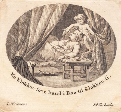 太ったベルボーイが寝ている 作： J.F. Clemens