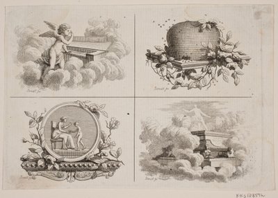 ボネの作品の 4 つのビネット 作： J.F. Clemens