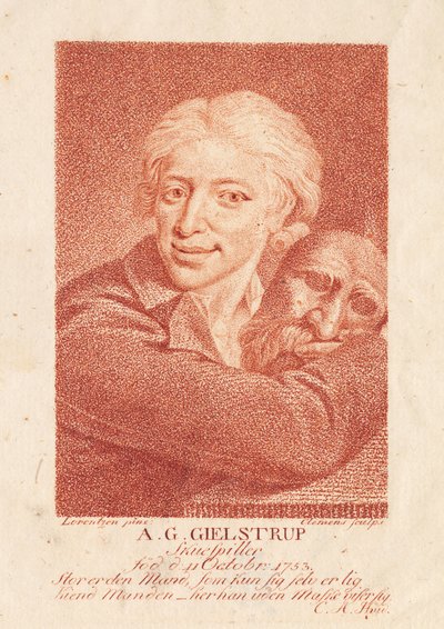 俳優のアダム・ゴットロブ・ギールストラップ (1753-1830) 作： J.F. Clemens