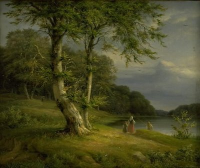 Bagsværd 湖近くの樹木が茂った風景 作： J.L. Lund