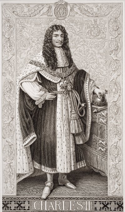 チャールズ2世（1630〜85年）「Illustrations of English and Scottish History」Volume I 作： J.L. Williams